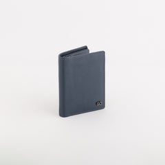Leather Wallet Mark Navy Blue