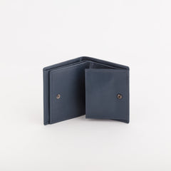 Leather Wallet Mark Navy Blue