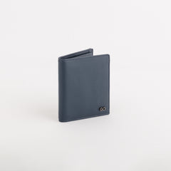 Leather Wallet Mark Navy Blue