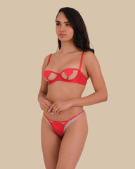 Isla & Evie Red Sexy Unlined Balconette Bra