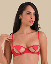 Isla & Evie Red Sexy Unlined Balconette Bra