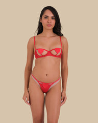Isla & Evie Red Sexy Unlined Balconette Bra