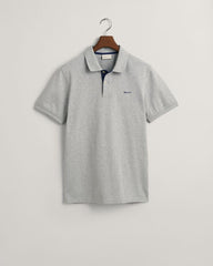 Contrast Piqué Polo Shirt Grey Melange / S