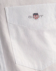 REGULAR Fit CLASSIC SHORT SLEEVE Banker Stripe Poplin Shirt LIGHT BLUE / S