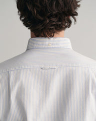 Slim Fit Banker Stripe CLASSIC SHORT SLEEVE Oxford Shirt LIGHT BLUE / S