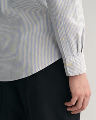 Slim Fit Banker Stripe CLASSIC SHORT SLEEVE Oxford Shirt LIGHT BLUE / S