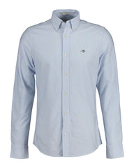 Slim Fit Banker Stripe CLASSIC SHORT SLEEVE Oxford Shirt LIGHT BLUE / S