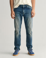 Regular Fit Vintage Wash Jeans Mid Blue Vintage / 32X34