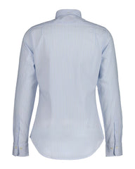 Slim Fit CLASSIC SHORT SLEEVE Striped Poplin Shirt LIGHT BLUE / XS