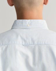 Slim Fit Banker Stripe CLASSIC SHORT SLEEVE Oxford Shirt LIGHT BLUE / S