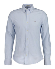 Slim Fit Banker Stripe CLASSIC SHORT SLEEVE Oxford Shirt LIGHT BLUE / S