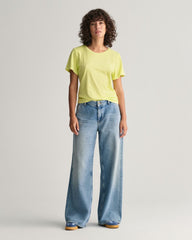 Sunfaded Crew Neck T-Shirt Pastel Lime / S