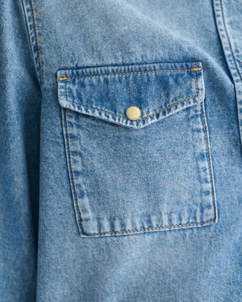 Regular Fit Denim Shirt Semi Light Blue Worn In / 32 Regular Fit Denim Shirt Semi Light Blue Worn In / 32