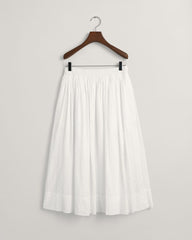 Seersucker Striped Pull-On Skirt 32 / WHITE
