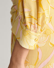 Regular Fit Magnolia Print Wrap Dress Dusty Yellow / 32