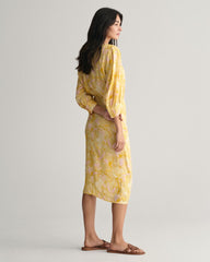 Regular Fit Magnolia Print Wrap Dress Dusty Yellow / 32