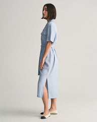 Pocket Short Sleeve Shirt Dress Dove Blue / 32