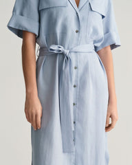 Pocket Short Sleeve Shirt Dress Dove Blue / 32