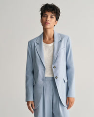 Regular Fit Stretch Linen Blazer Dove Blue / 34