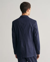 Slim Fit Cotton Linen Suit Blazer Marine / 48