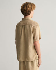 Teens Linen Short Sleeve Shirt '134/140 / DRY SAND