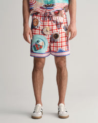 Printed Silk Shorts Linen / XS