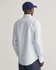 Slim Fit Banker Stripe CLASSIC SHORT SLEEVE Oxford Shirt LIGHT BLUE / S