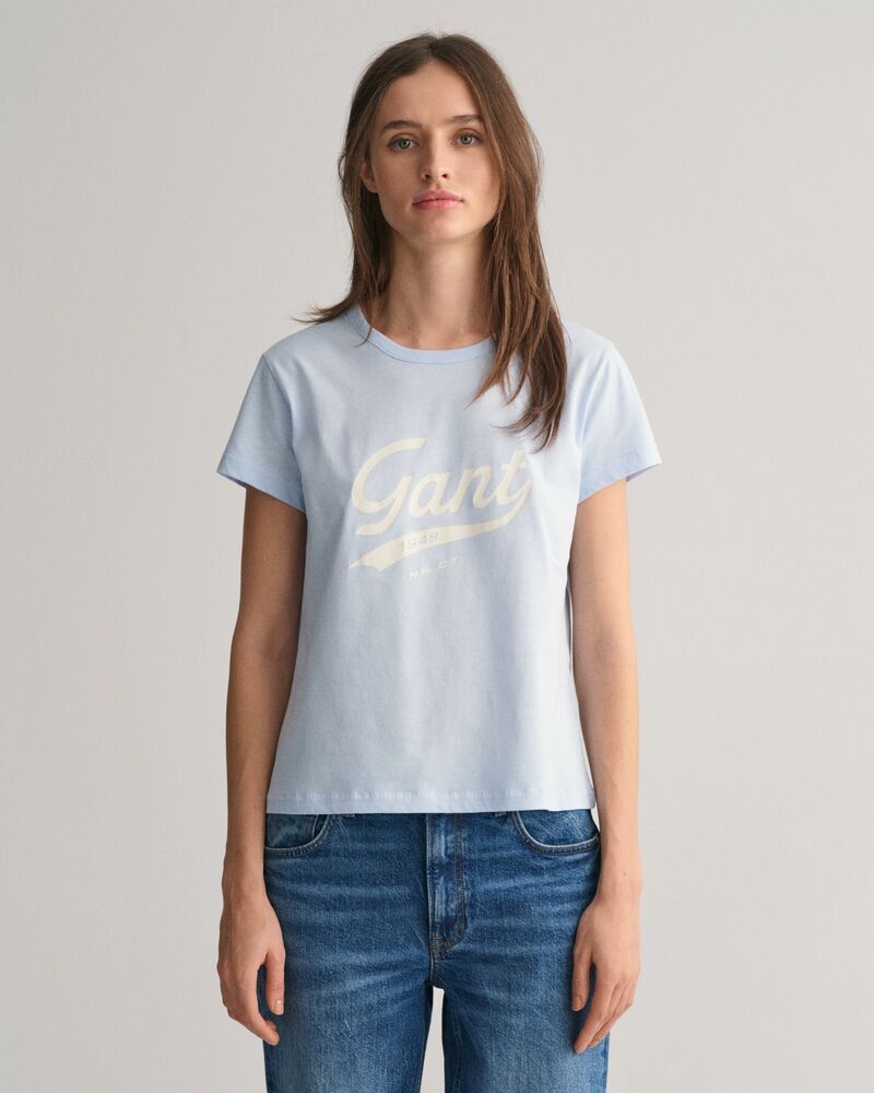 Script Graphic T-Shirt Fresh Blue / S