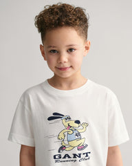 Kids GANT Running Dog Print T-Shirt White / 92
