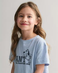 Kids GANT Dog Print T-Shirt Fresh Blue / 92