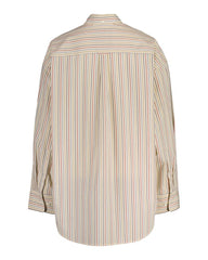 Oversized Striped Poplin Shirt Cream / 32