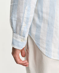 Gant Regular Fit Bold Striped Cotton Linen Shirt