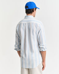 Gant Regular Fit Bold Striped Cotton Linen Shirt