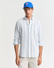 Gant Regular Fit Bold Striped Cotton Linen Shirt