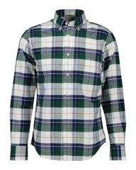 REGULAR Fit Checked Classic Short Sleeve Oxford Shirt FOREST GREEN / S