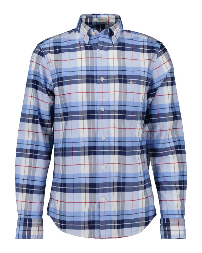 REGULAR CLASSIC SHORT SLEEVE OXFORD CHECK SHIRT LIGHT BLUE / S