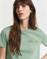 REGULAR TONAL SHIELD SS T-SHIRT KALAMATA GREEN / S