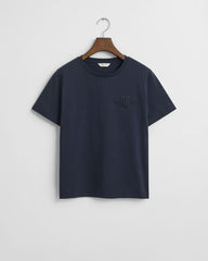 REGULAR TONAL SHIELD SS T-SHIRT EVENING BLUE / S