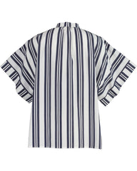 OVER SIZED STRIPED POPOVER CLASSIC BLUE / 34