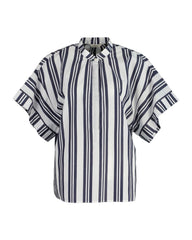 OVER SIZED STRIPED POPOVER CLASSIC BLUE / 34