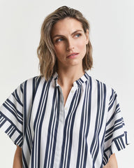 OVERSIZED STRIPED CAFTAN DRESS CLASSIC BLUE / 34
