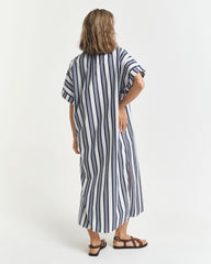 OVERSIZED STRIPED CAFTAN DRESS CLASSIC BLUE / 34