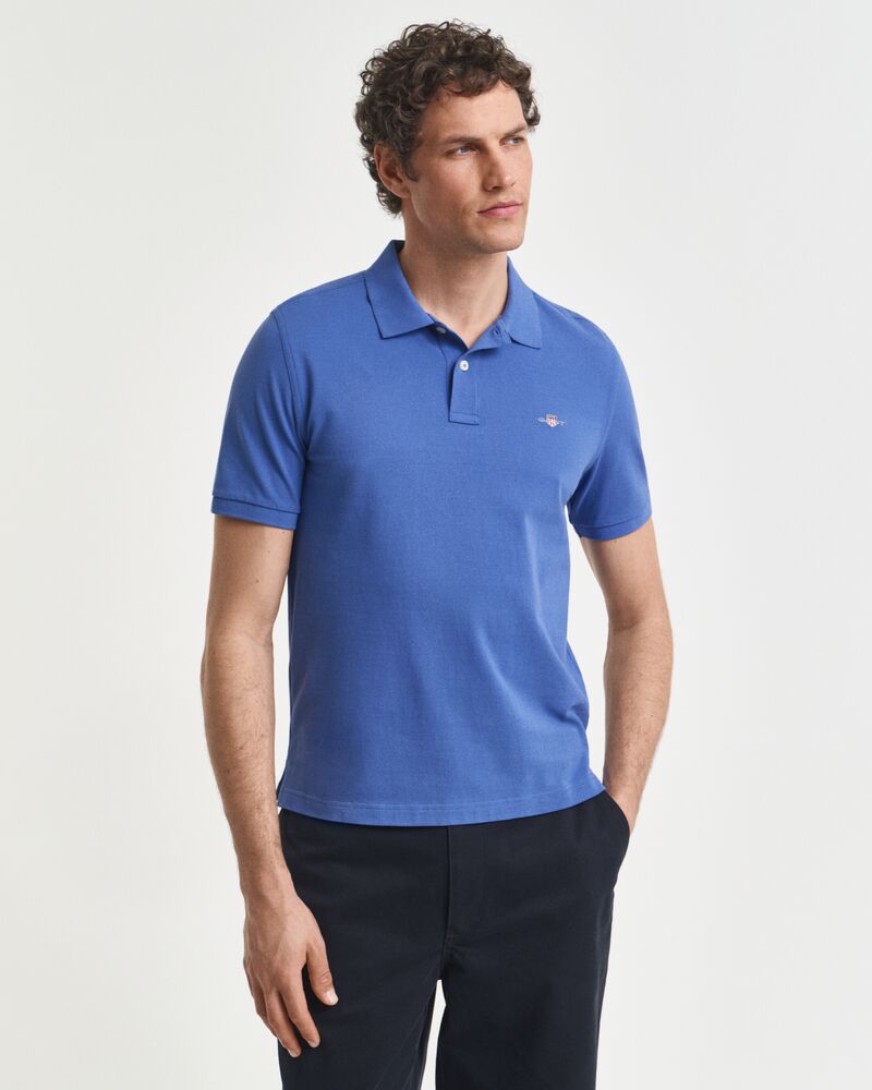 REGULAR Fit Shield Piqué Polo Shirt RICH BLUE / S