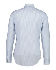 Slim Fit CLASSIC SHORT SLEEVE Striped Poplin Shirt LIGHT BLUE / XS