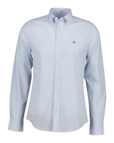 Slim Fit CLASSIC SHORT SLEEVE Striped Poplin Shirt LIGHT BLUE / XS