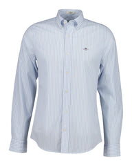 Slim Fit CLASSIC SHORT SLEEVE Striped Poplin Shirt LIGHT BLUE / XS