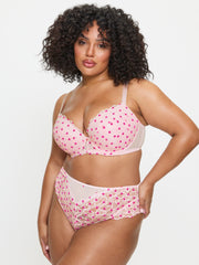 Ann Summers Sexy Lace Planet Flocked Padded Plunge Bra