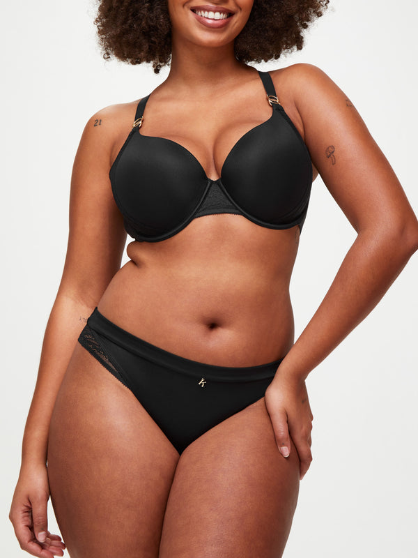Knickerbox Charlotte Underwired Padded Plunge Bra Black