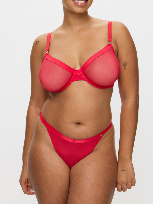 Knickerbox Zadie Non-Pad Plunge Bra Red