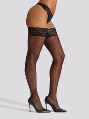 Ann Summers Lace Top Spot Hold Ups